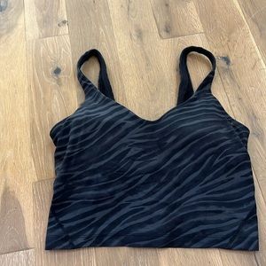 Dark zebra print lululemon align cropped tank